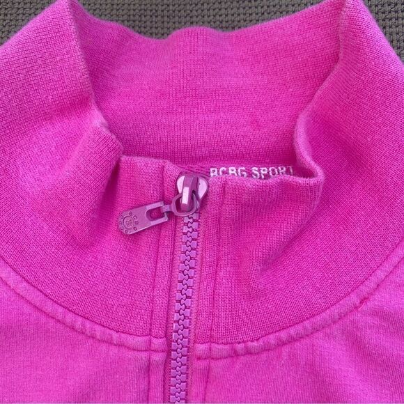 đ§„BCBGâSportâPink Zip-UpâSweatshirtâSzâSmallâwithâFloralâEmbellishments - Picture 4 of 8